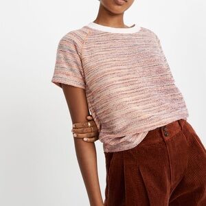Madewell Texture & Thread Sweatshirt Tee in Cloud Lin Cotton Candy - Size XS